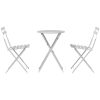 3-delat Vikbart Bistro Set i Beige Stål vidaXL Compact – miniatyr 7