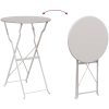 3-delat Vikbart Bistro Set i Beige Stål vidaXL Compact – miniatyr 10
