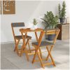 3-delat Vikbart Bistro Set med Kuddar Solid Akacia vidaXL Compact – miniatyr 4