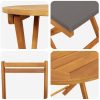 3-delat Vikbart Bistro Set med Kuddar Solid Akacia vidaXL Compact – miniatyr 9
