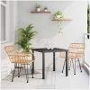 3-dels Trädgårds Matset i Brun Poly Rattan vidaXL 80 x 80 x 73 cm – miniatyr 1