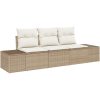3-dels trädgårdsoffaset med kuddar beige poly rattan vidaXL 239 x 62 x 85 cm – miniatyr 2