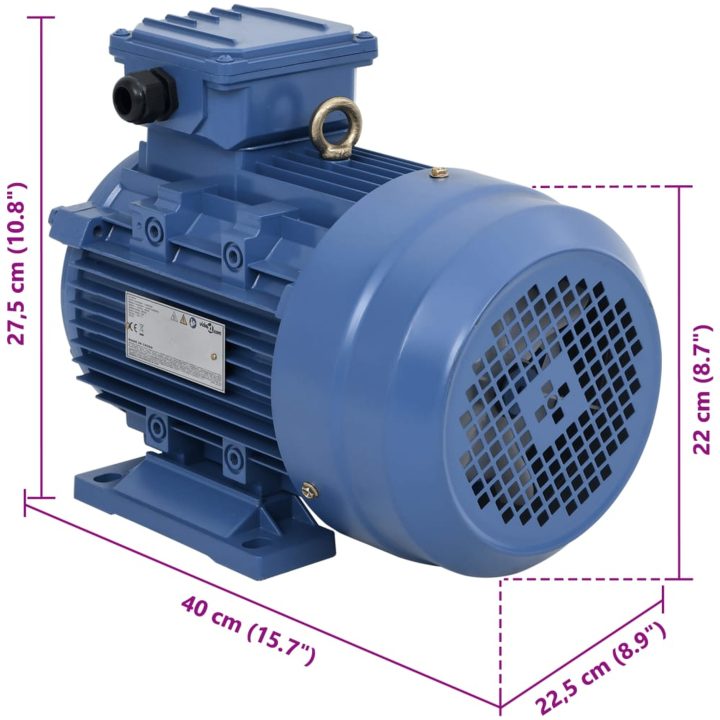3-fas elektrisk motor aluminium 4kW/5,5HK 2-polig 2840 RPM vidaXL – bild 10