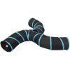 3-vägs kattunnel svart och blå 25 cm polyester vidaXL – miniatyr 3