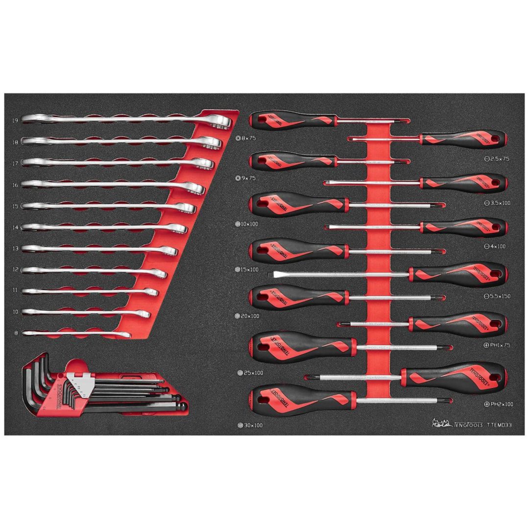 33 delars Verktygssats Teng Tools TTEMD33 VERKTYGSSATS EVA 33 DELAR