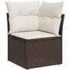4 Dela Trädgårdsoffset med Kuddar Grå Poly Rattan vidaXL 55 x 55 x 37 cm – miniatyr 7