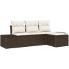 4-delad modulsoffasats med kuddar i brun polyrotting vidaXL 239 x 117 x 85 cm – miniatyr 2