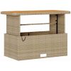 4-delad trädgårds matsalsset med kuddar beige polyrotting akacia vidaXL 110 cm – miniatyr 5