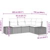 4-delad trädgårdsoffa med kuddar Brun Poly Rattan vidaXL 209 x 154 x 85 cm – miniatyr 8