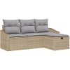 4-delad trädgårdsoffagrupp med kuddar i beige polyrotting vidaXL 178 x 117 x 85 cm – miniatyr 2