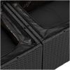 4-delad trädgårdsoffagrupp med kuddar svart polyrotting vidaXL Stor – miniatyr 8
