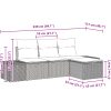 4-delad Trädgårdssoffgrupp med kuddar Grå Poly Rattan vidaXL 55 x 62 x 69 cm – miniatyr 12