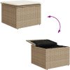 4-delade Trädgårdsoffset med kuddar Beige Poly Rattan vidaXL Medium – miniatyr 11