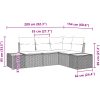 4 Delar Trädgårdsoff Set med Kuddar Beige Poly Rottning Akacia vidaXL 209 x 154 x 69 cm – miniatyr 8