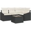 4 Delar Trädgårdsoffaset Med Kuddar Brun Poly Rattan vidaXL 178.5 x 123.5 x 85 cm – miniatyr 2