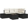 4 Delar Trädgårdsoffset med Kuddar Brun Poly Rattan vidaXL 209 x 154 x 85 cm – miniatyr 2