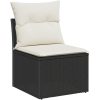 4 Delar Trädgårdsoffset med Kuddar Brun Poly Rattan vidaXL 209 x 154 x 85 cm – miniatyr 5