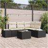 4 Delar Trädgårdsoffset med Kuddar Brun Poly Rattan vidaXL 209 x 154 x 85 cm – miniatyr 1
