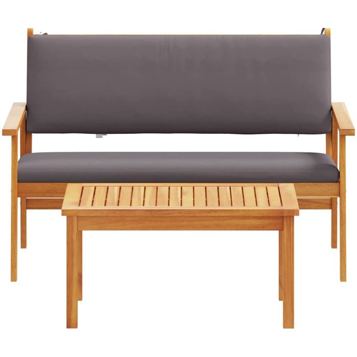4 delar trädgårdsoffset med kuddar i massivt akaciaträ vidaXL 120 x 65.5 x 79 cm – bild 7