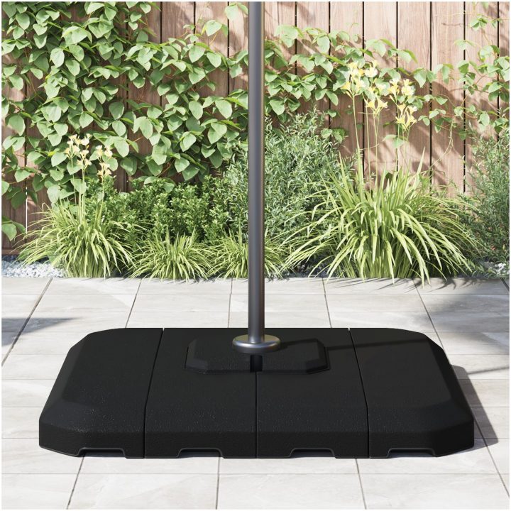 4-delars Cantilever parasollbas set - 130 kg sand eller 90 kg vatten vidaXL 98 x 98 x 13 cm – bild 4