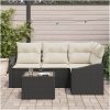 4-delars trädgårdsmöbelset med dynor i brun poly rattan vidaXL 55 x 55 x 37 cm – miniatyr 3