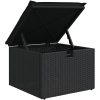 4 Delars Trädgårdsofa Set med Kuddar Svart Poly Rattan vidaXL Medium – miniatyr 11