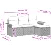 4 Delars Trädgårdsofa Set med Kuddar Svart Poly Rattan vidaXL Medium – miniatyr 12