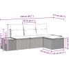 4-delars trädgårdsoff-set med kuddar i beige poly-rattan vidaXL 239 x 117 x 85 cm – miniatyr 9