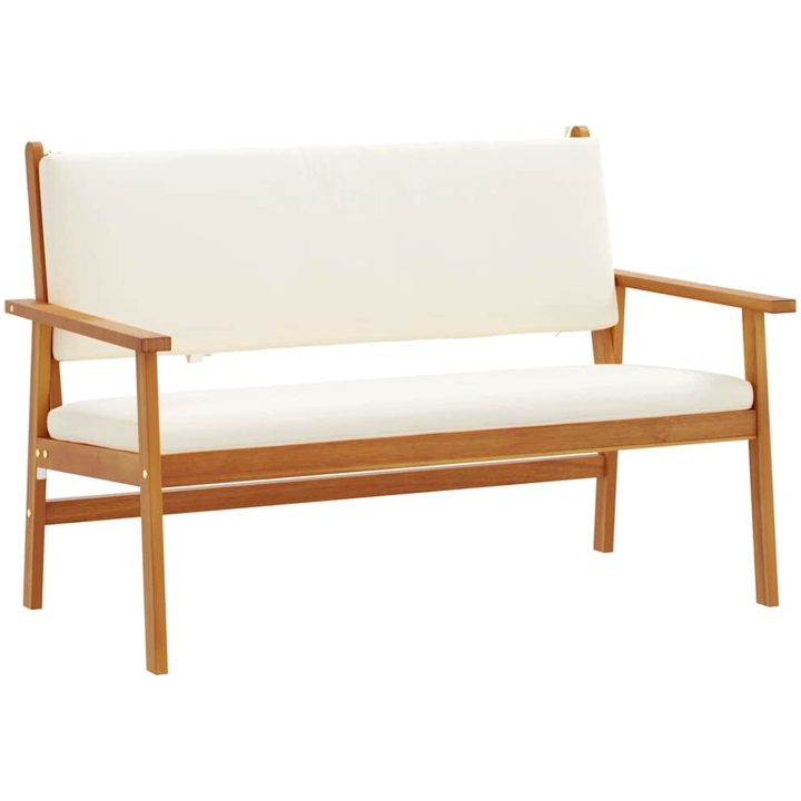 4-delars trädgårdsoff set med kuddar i massivt akaciaträ vidaXL 120 x 65.5 x 79 cm – bild 7
