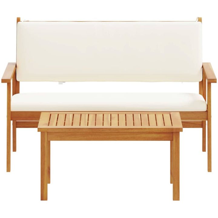 4-delars trädgårdsoff set med kuddar i massivt akaciaträ vidaXL 120 x 65.5 x 79 cm – bild 8