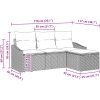 4-delars trädgårdsoffaset med kuddar i grå polyrotting vidaXL 178 x 117 x 85 cm – miniatyr 9
