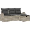 4-delars trädgårdsoffset med kuddar ljusgrå poly rattan vidaXL 179 x 117 x 85 cm – miniatyr 2