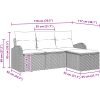 4-delars trädgårdsoffset med kuddar ljusgrå poly rattan vidaXL 179 x 117 x 85 cm – miniatyr 9