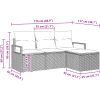 4 Delars Trädgårdssoffa Set med Kuddar Svart Poly Rottning vidaXL Medium – miniatyr 12