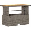 4-delat trädgårds matsalsset med kuddar Grå Poly Rattan Akacia vidaXL 110 cm – miniatyr 5