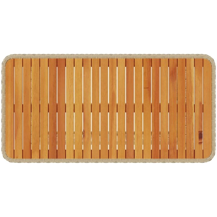 4-delat trädgårdsdining set med kuddar Beige Poly Rattan Akacia vidaXL 110 cm – bild 9