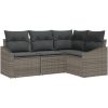 4-delat trädgårdsmatset med kuddar i grå poly-rattan vidaXL 178.5 x 123.5 x 85 cm – miniatyr 2