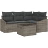 4-delat trädgårdsmöbelset med kuddar i svart poly rattan vidaXL 55 x 55 x 37 cm – miniatyr 2