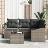 4-delat trädgårdsmöbelset med kuddar i svart poly rattan vidaXL 55 x 55 x 37 cm – miniatyr 3