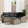 4-delat trädgårdsmöbelset med kuddar i svart poly rattan vidaXL 55 x 55 x 37 cm – miniatyr 1