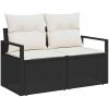 4-delat Trädgårdsofaset med Kuddar Brunt Poly Rattan vidaXL Stor – miniatyr 4