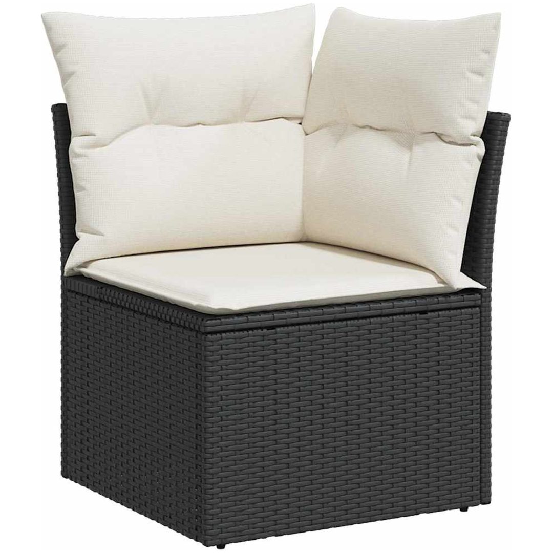 4-delat Trädgårdsofaset med Kuddar Brunt Poly Rattan vidaXL Stor – bild 7