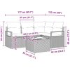 4-delat Trädgårdsofaset med Kuddar Brunt Poly Rattan vidaXL Stor – miniatyr 9