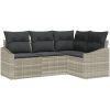 4-delat Trädgårdsoff-set med kuddar Ljusgrå Poly Rattan vidaXL 178.5 x 123.5 x 85 cm – miniatyr 2