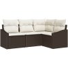4-delat utemöbelset med kuddar i brun poly-rattan vidaXL 178.5 x 123.5 x 85 cm – miniatyr 2