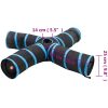 4-vägs kattunnel svart och blå 25 cm polyester vidaXL – miniatyr 6