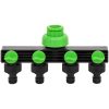 4-vägs kranadapter grön och svart 19,5x6x11 cm ABS & PP vidaXL – miniatyr 2