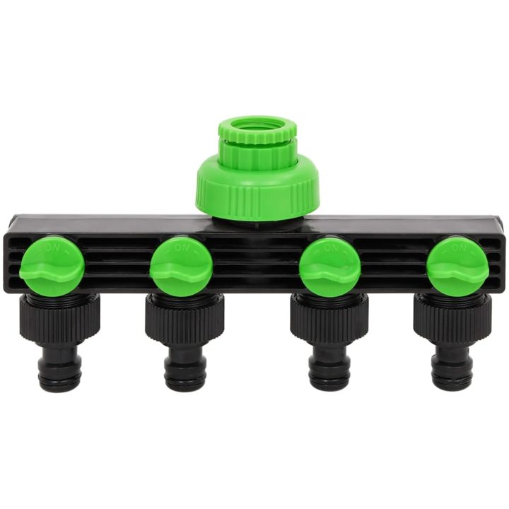 4-vägs kranadapter grön och svart 19,5x6x11 cm ABS & PP vidaXL – bild 2