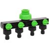 4-vägs kranadapter grön och svart 19,5x6x11 cm ABS & PP vidaXL – miniatyr 1