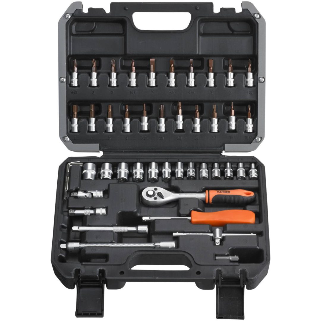 46 delars Hylsnyckelsats 1/4tum Harden HYLSNYCKELSATS 1/4 46 DELAR